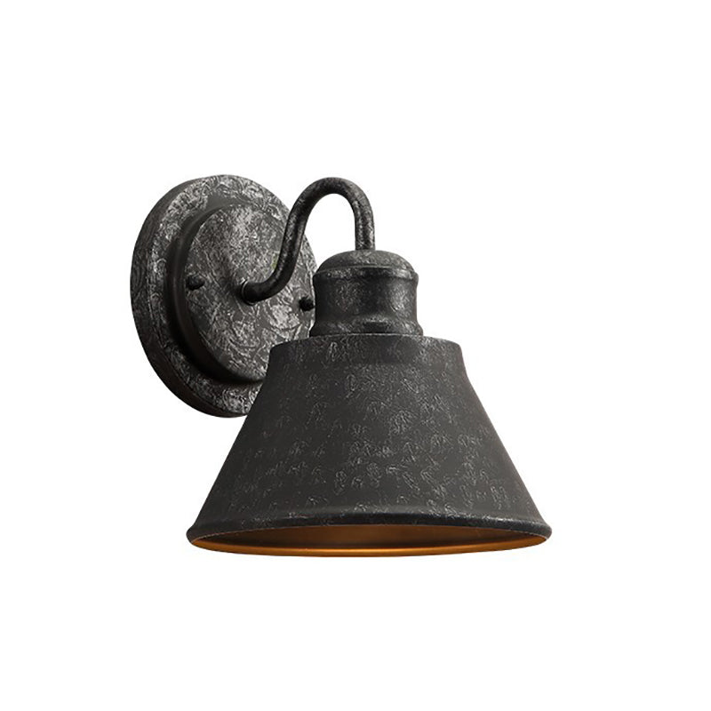Metal Antique Silver Splock Light Cone 1 luces Iluminación de pared industrial para dormitorio para dormitorio