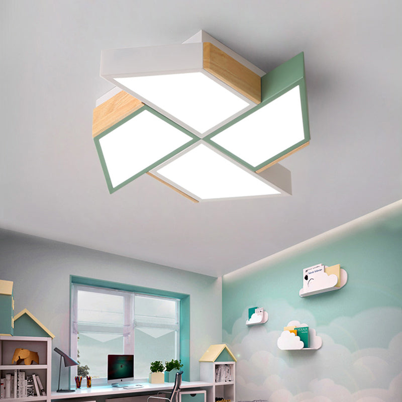 Child Bedroom Toy Windmill Ceiling Mount Light Acrylic Nordic Style Ceiling Lamp
