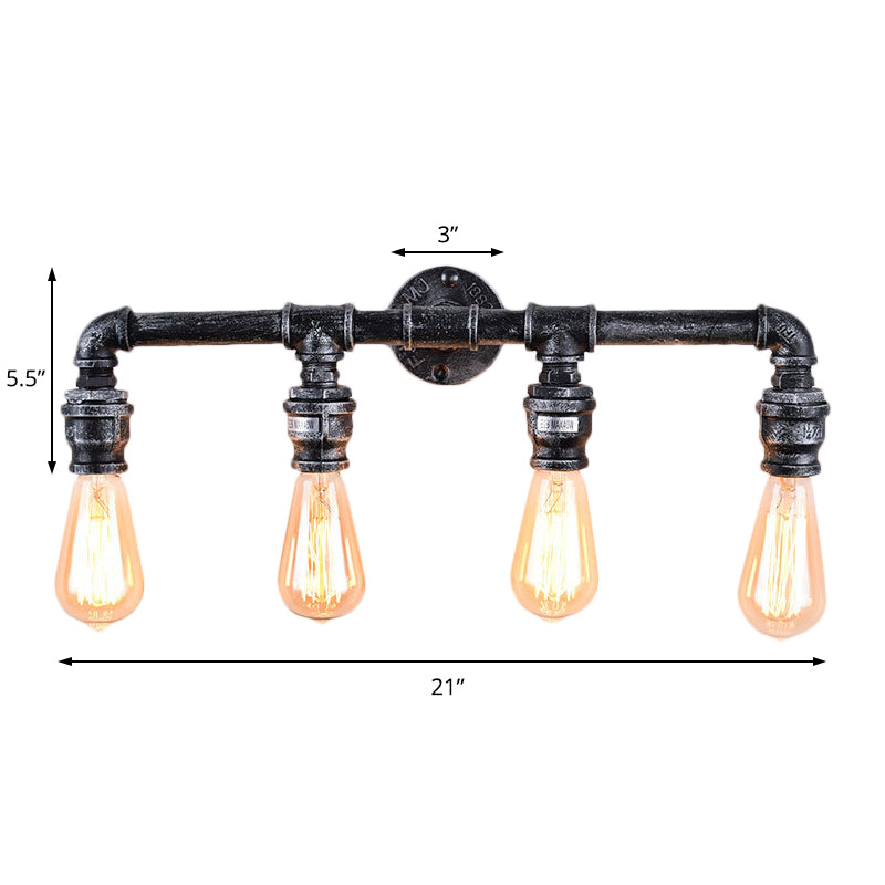 4-Bulb-bewaffnete Wandlampe Industrie antikes Silbermetallwandmontierlicht für Wohnzimmer