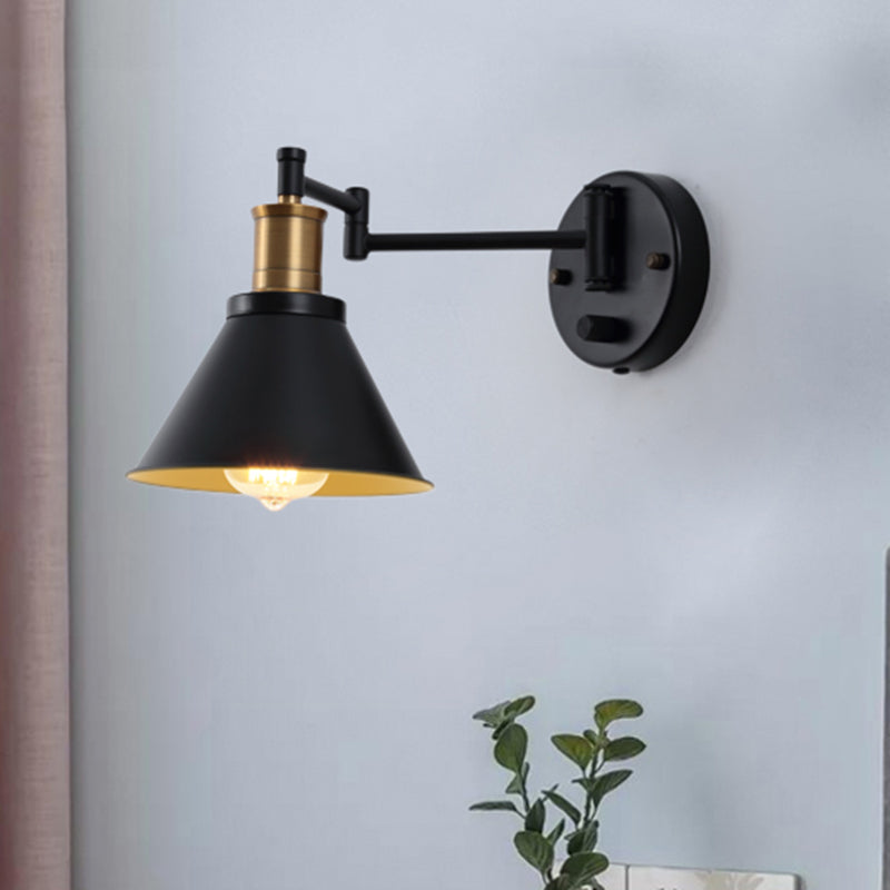 1 Lampenkegel -Lampen -Lampen -Industrie Matt Black Metall Wandmontage für Innenräume