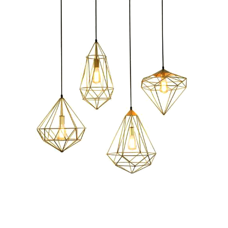 Lampada da pranzo a forma di ferro a forma di pietra gemma antica a 1 luce