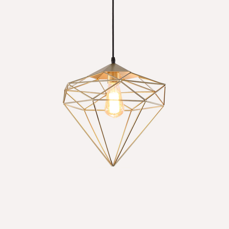 Lampada da pranzo a forma di ferro a forma di pietra gemma antica a 1 luce