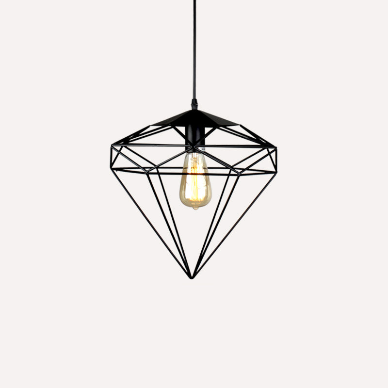 Lampada da pranzo a forma di ferro a forma di pietra gemma antica a 1 luce