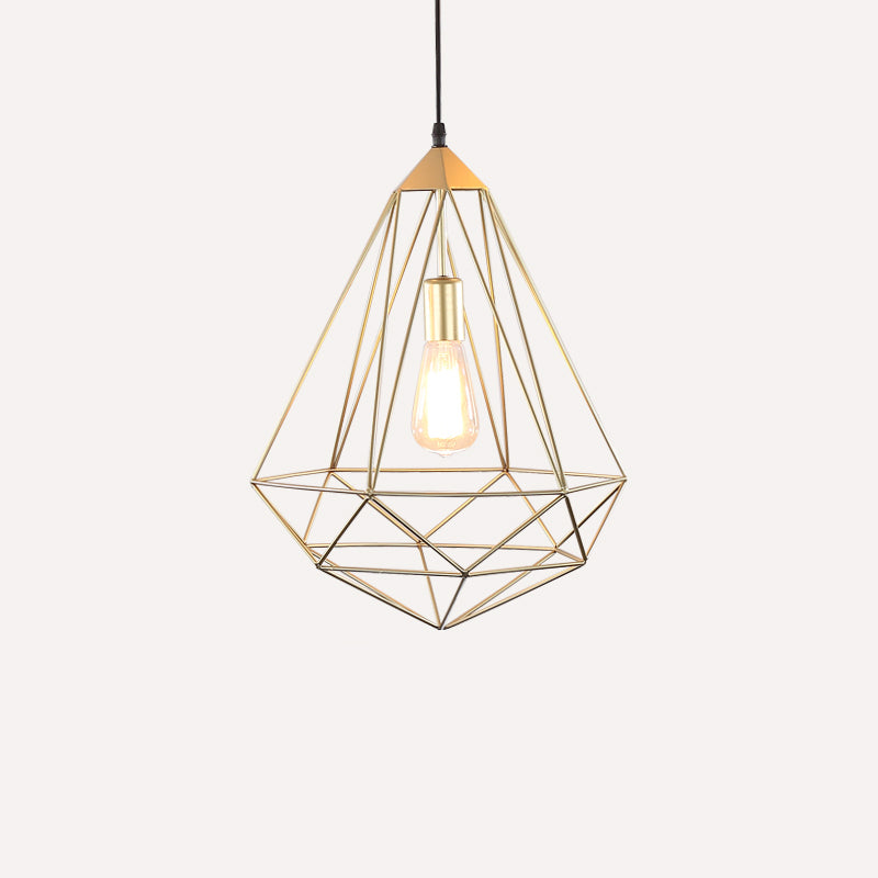 Lampada da pranzo a forma di ferro a forma di pietra gemma antica a 1 luce