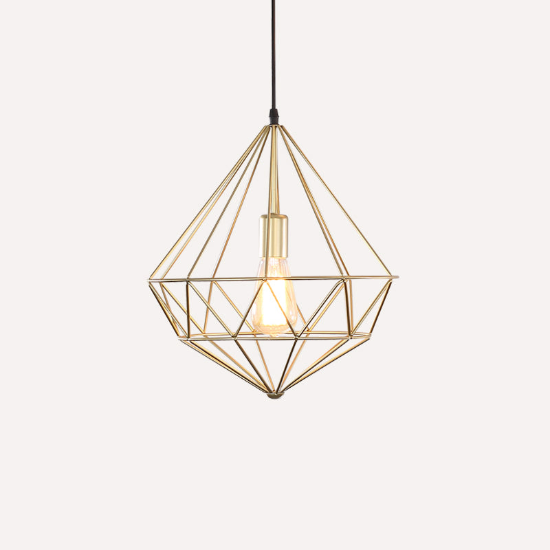 Lampada da pranzo a forma di ferro a forma di pietra gemma antica a 1 luce