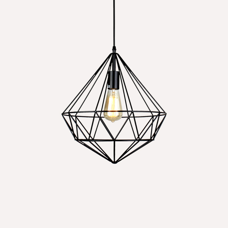 Lampada da pranzo a forma di ferro a forma di pietra gemma antica a 1 luce