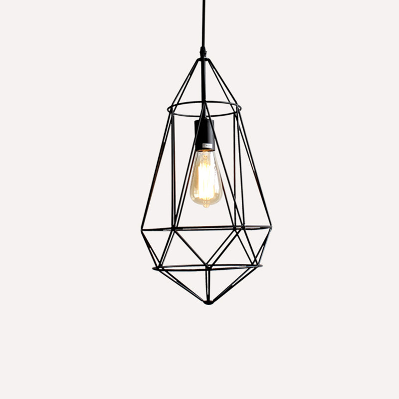 Lampada da pranzo a forma di ferro a forma di pietra gemma antica a 1 luce