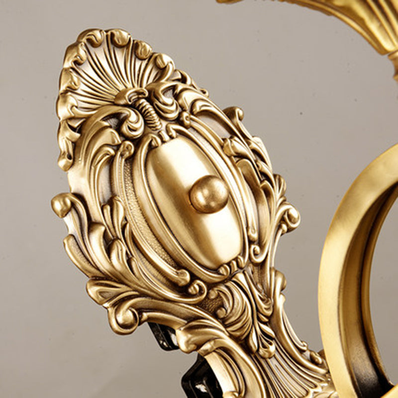 Frost Glass Flare -vormige wand gemonteerd licht Classic Corridor Wandverlichting in goud