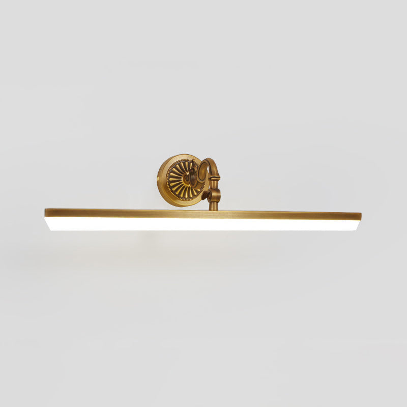 Stick Shaped Powder Room LED Wall Lighting Ideas Simplicity Metal Gold Vanity Sconce Light