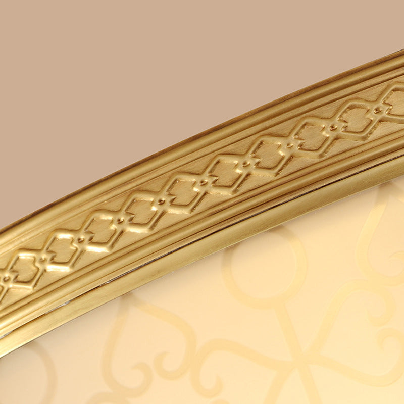 Vintage 2 Layers Flush Mount Lighting Frost Glass Flush Mount Ceiling Light in Gold for Living Room