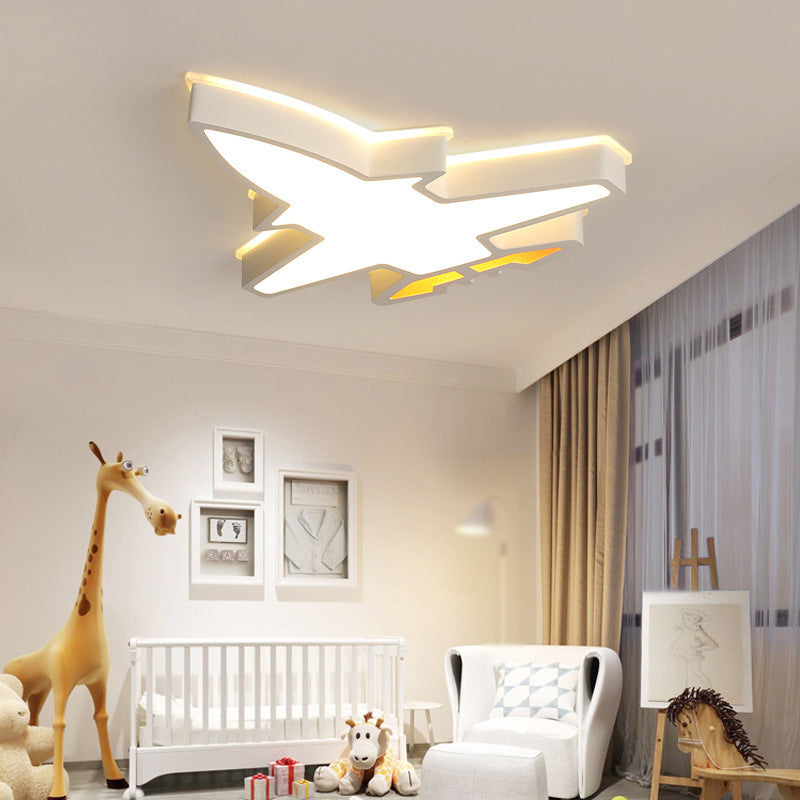 Plafonnier LED en acrylique en forme d'avion, plafonnier blanc simple, encastré pour chambre d'enfant