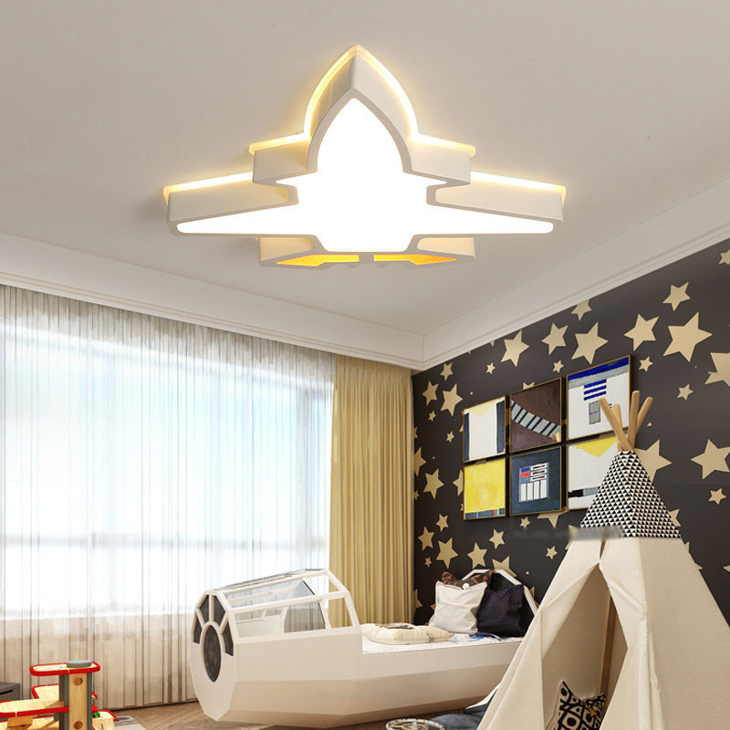 Plafonnier LED en acrylique en forme d'avion, plafonnier blanc simple, encastré pour chambre d'enfant