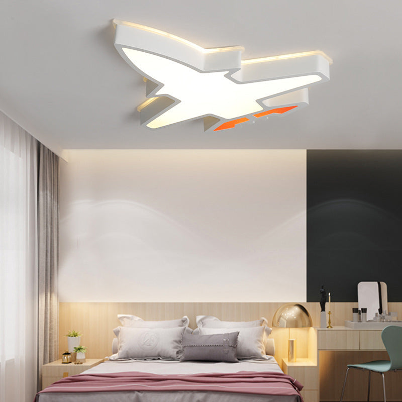 Plafonnier LED en acrylique en forme d'avion, plafonnier blanc simple, encastré pour chambre d'enfant