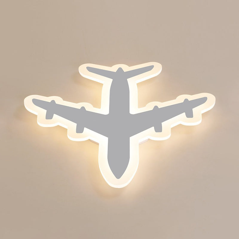 Weiße Flugzeug-Unterputzleuchte, künstlerische Acryl-LED-Deckenleuchte für Schlafzimmer