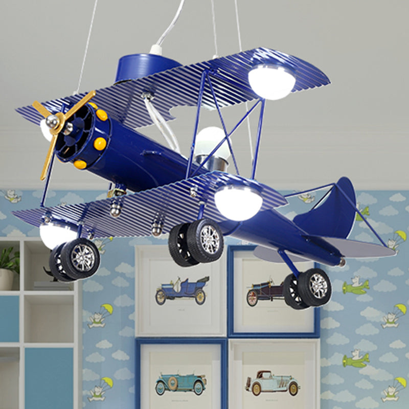 Contemporary Aircraft Shaped Chandelier Lighting Metal Kindergarten LED Pendant Light