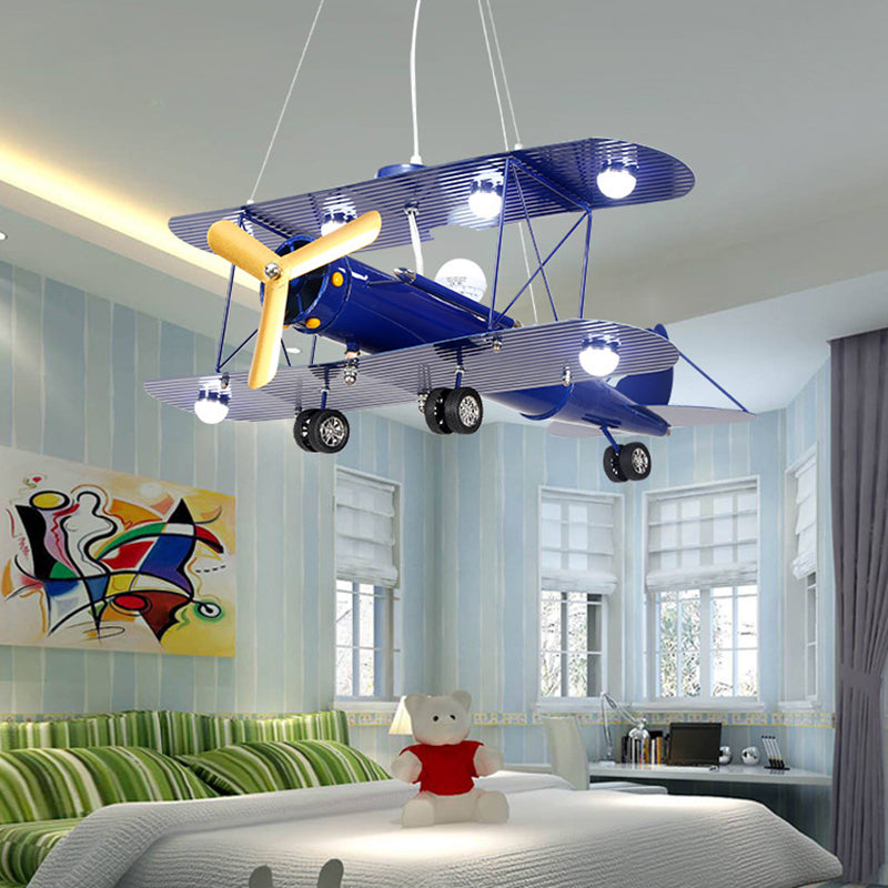 Contemporary Aircraft Shaped Chandelier Lighting Metal Kindergarten LED Pendant Light