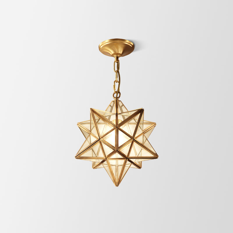 Gold Single-Bulb Ceiling Light Simplicity Metal Geometric Shaped Hanging Pendant Light