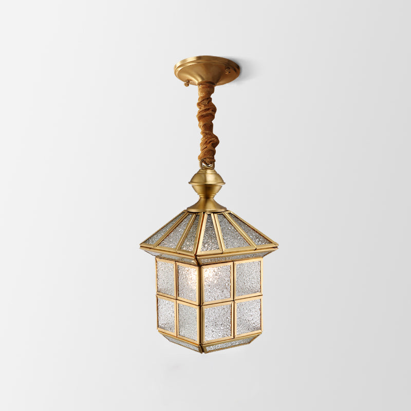 Gold Single-Bulb Ceiling Light Simplicity Metal Geometric Shaped Hanging Pendant Light