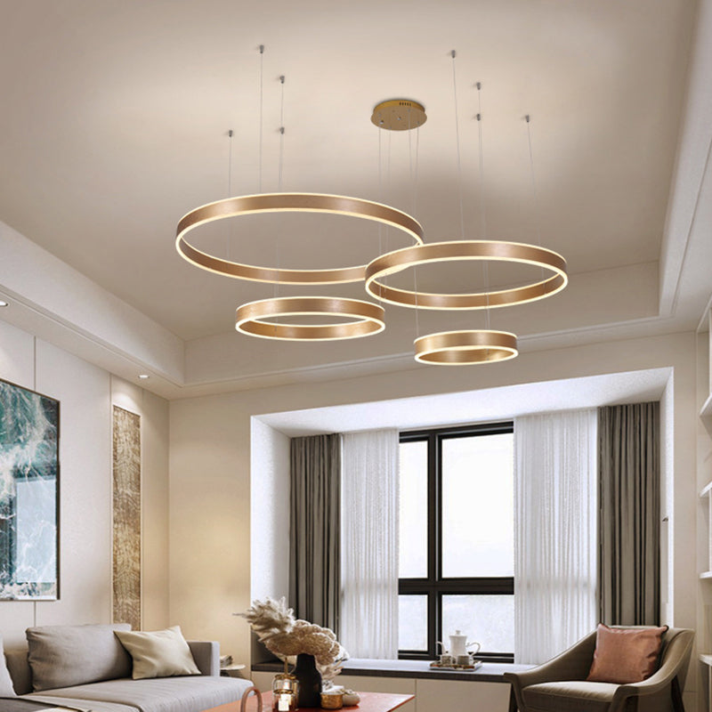 Acrylic Circle Shaped LED Ceiling Light Simplicity Living Room Chandelier Pendant Light