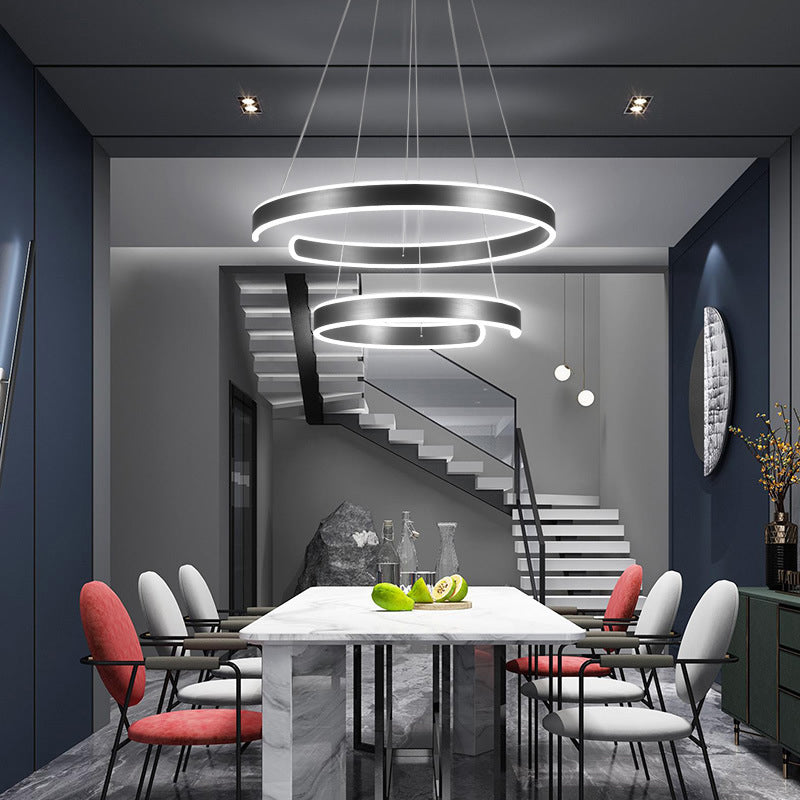 Geometric Shaped Restaurant Chandelier Pendant Light Aluminum Contemporary LED Hanging Light