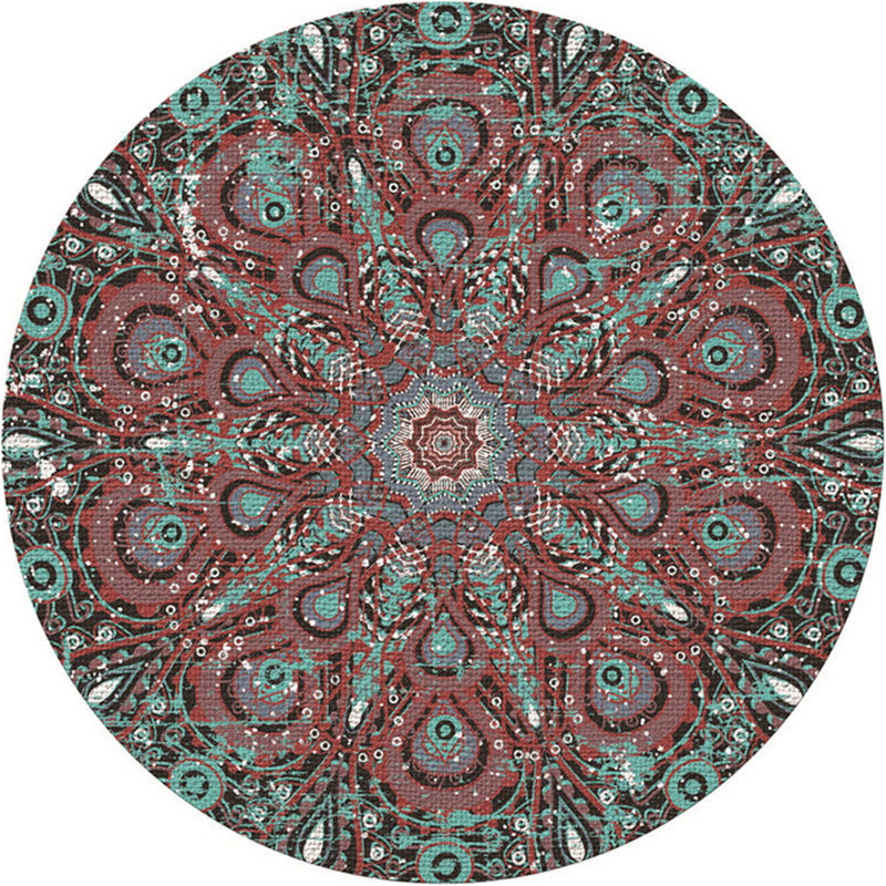 Exotic Moroccan Rug Multi Color Flower Pattern Rug Anti-Slip Pet Friendly Stain Resistant Carpet for Home