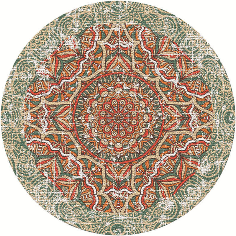 Exotic Moroccan Rug Multi Color Flower Pattern Rug Anti-Slip Pet Friendly Stain Resistant Carpet for Home