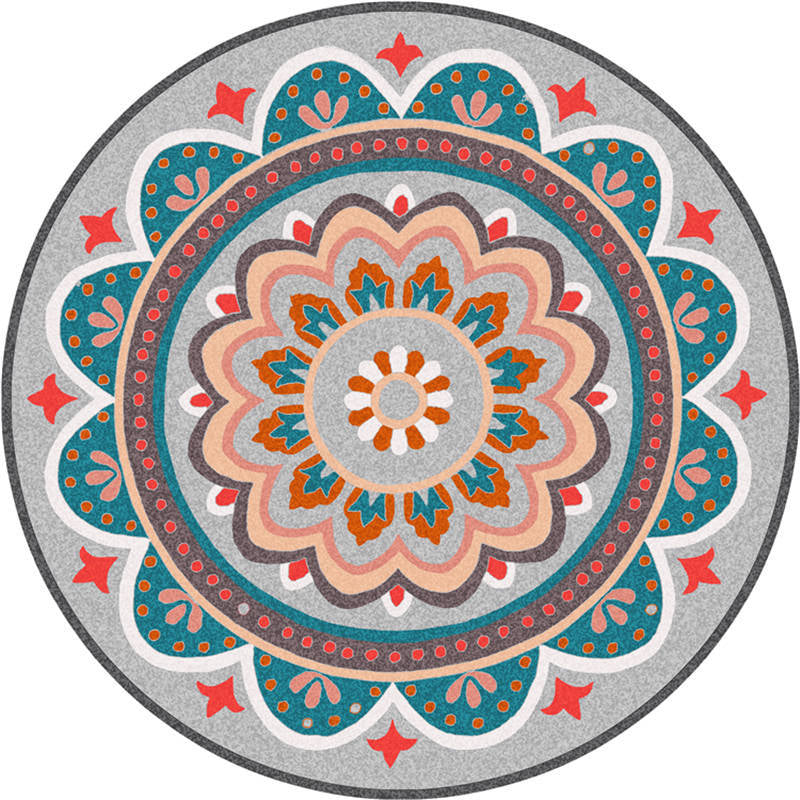 Exotic Moroccan Rug Multi Color Flower Pattern Rug Anti-Slip Pet Friendly Stain Resistant Carpet for Home