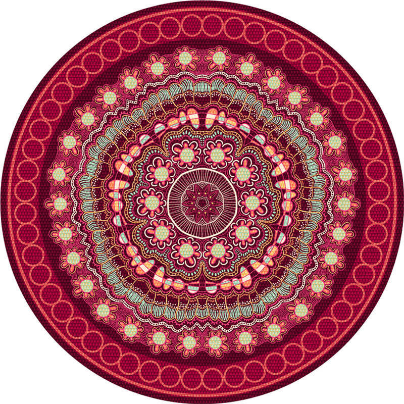 Exotic Moroccan Rug Multi Color Flower Pattern Rug Anti-Slip Pet Friendly Stain Resistant Carpet for Home
