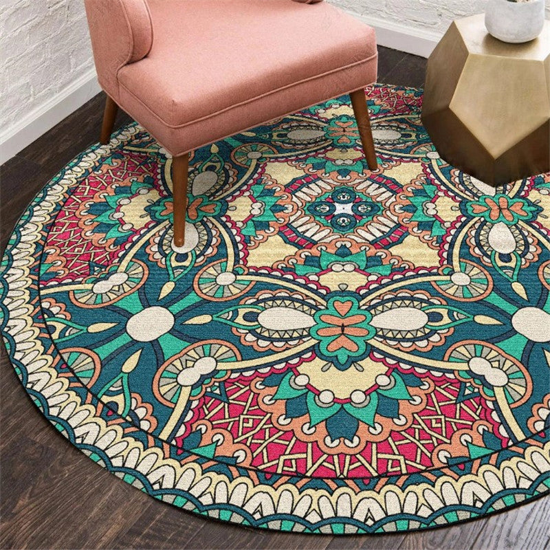 Exotic Moroccan Rug Multi Color Flower Pattern Rug Anti-Slip Pet Friendly Stain Resistant Carpet for Home
