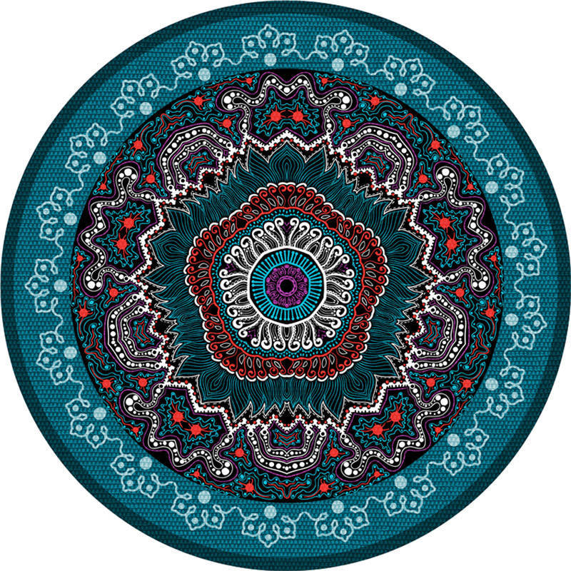 Exotic Moroccan Rug Multi Color Flower Pattern Rug Anti-Slip Pet Friendly Stain Resistant Carpet for Home