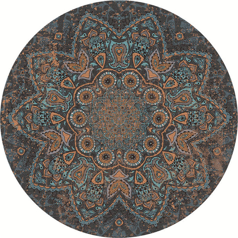 Exotic Moroccan Rug Multi Color Flower Pattern Rug Anti-Slip Pet Friendly Stain Resistant Carpet for Home