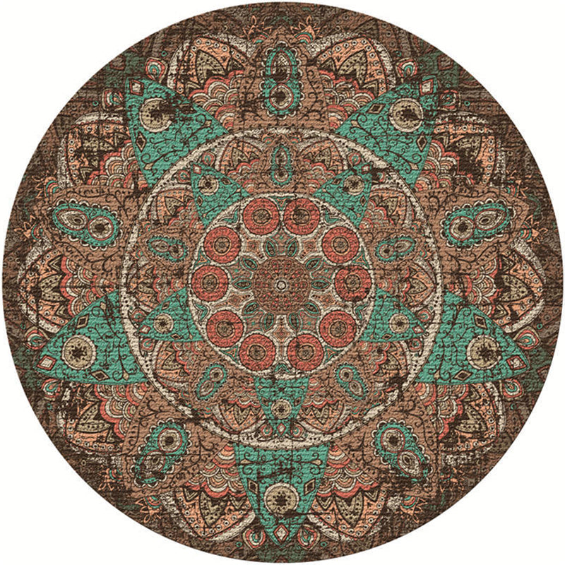 Exotic Moroccan Rug Multi Color Flower Pattern Rug Anti-Slip Pet Friendly Stain Resistant Carpet for Home