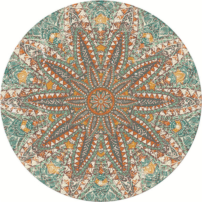 Exotic Moroccan Rug Multi Color Flower Pattern Rug Anti-Slip Pet Friendly Stain Resistant Carpet for Home