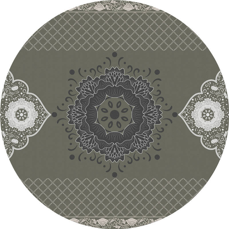 Moroccan Living Room Rug Multi-Color Flower Rug Polyester Machine Washable Stain Resistant Non-Slip Backing Area Carpet