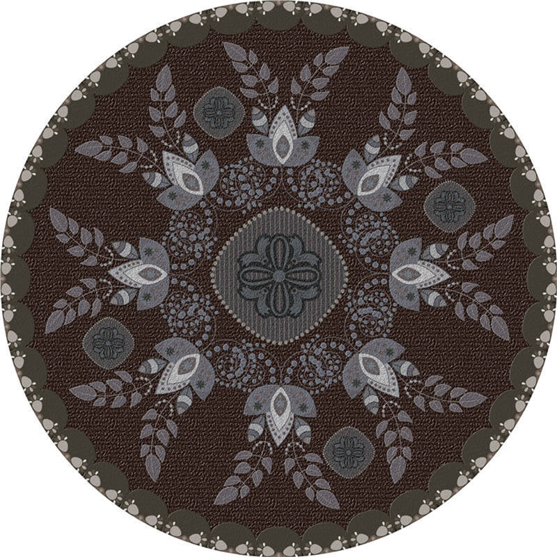 Moroccan Living Room Rug Multi-Color Flower Rug Polyester Machine Washable Stain Resistant Non-Slip Backing Area Carpet