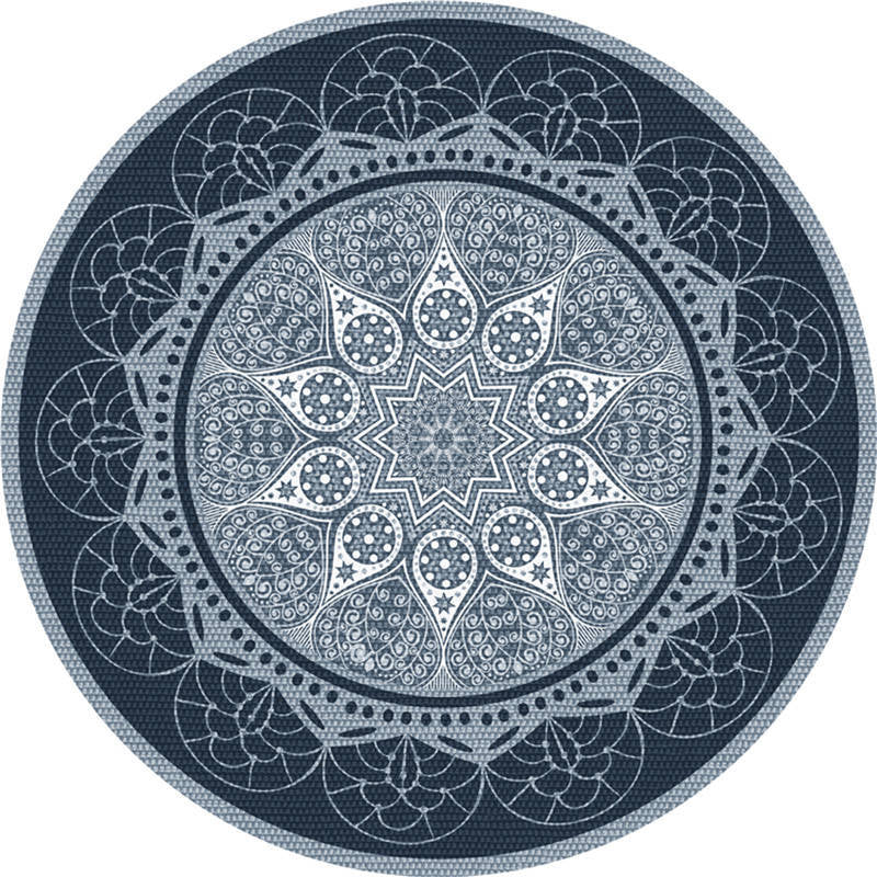 Moroccan Living Room Rug Multi-Color Flower Rug Polyester Machine Washable Stain Resistant Non-Slip Backing Area Carpet