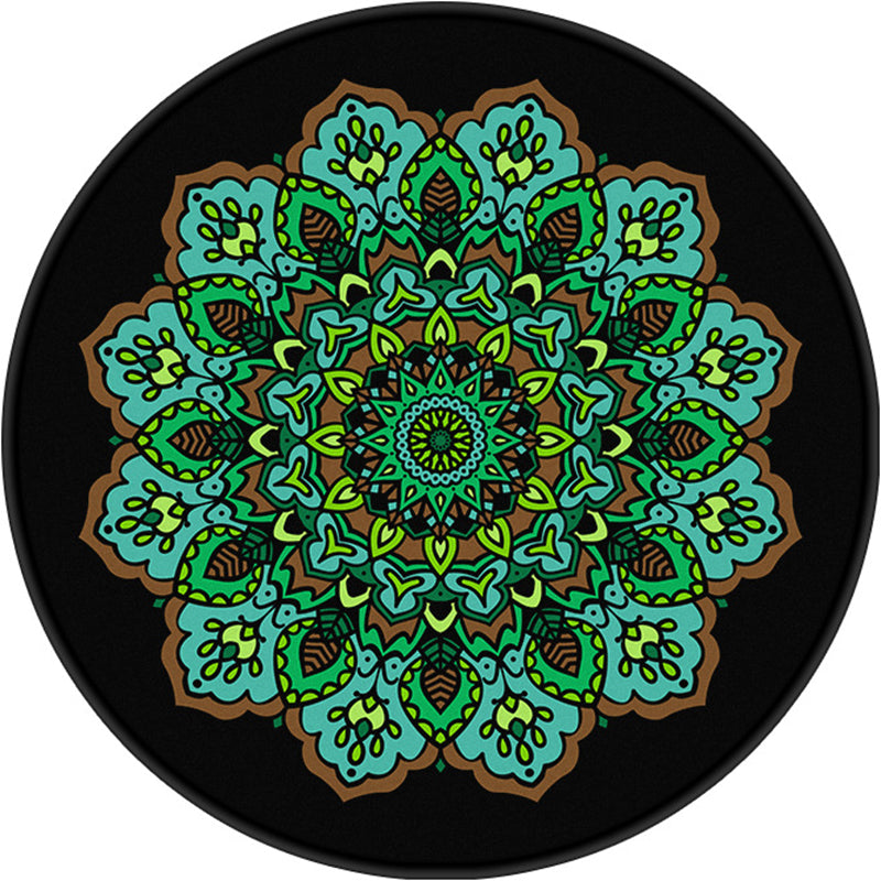 Nostalgic Multicolor Tribal Print Rug Polypropylene Moroccan Carpet Pet Friendly Stain Resistant Non-Slip Rug for Great Room