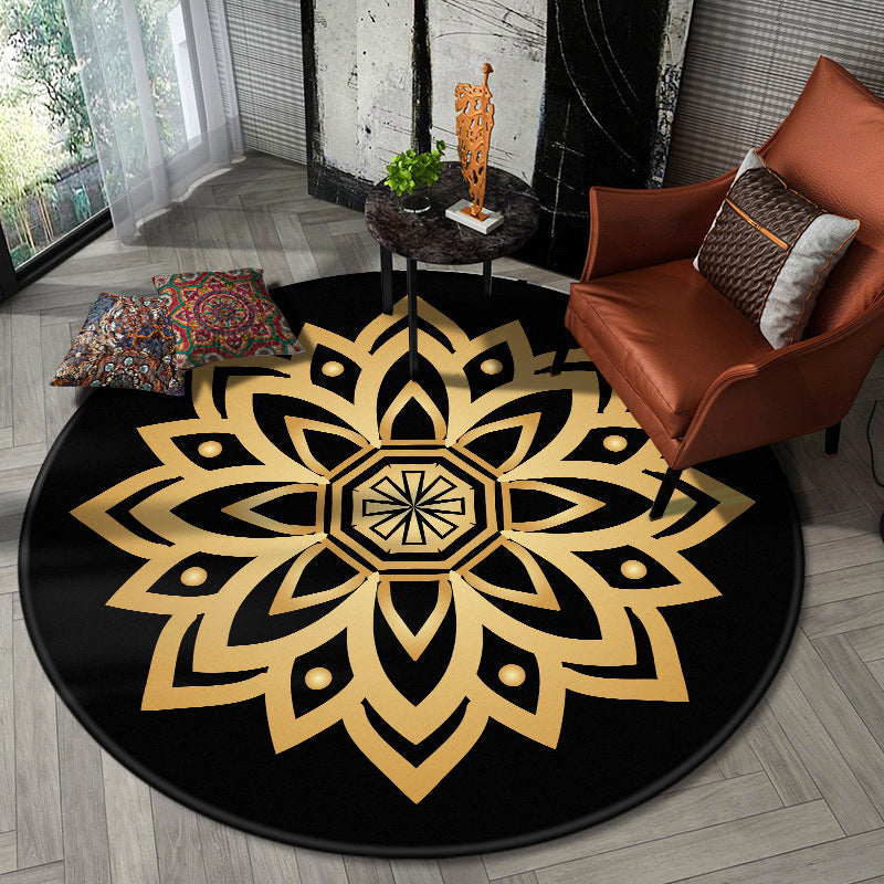 Nostalgic Multicolor Tribal Print Rug Polypropylene Moroccan Carpet Pet Friendly Stain Resistant Non-Slip Rug for Great Room