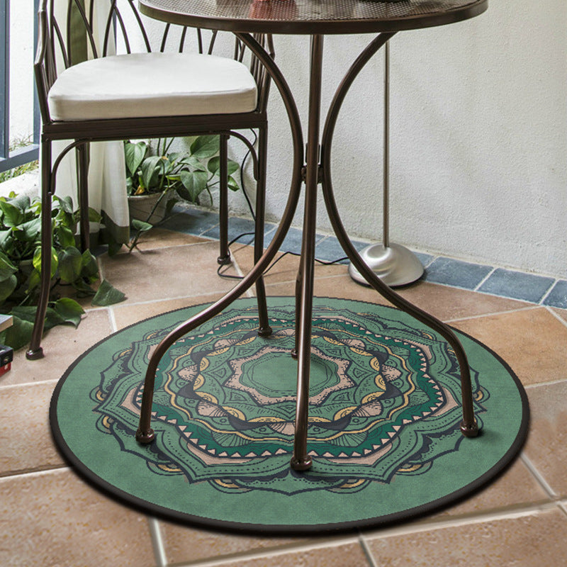 Multi Color Moroccan Rug Synthetics Blossom Patterned Carpet Anti-Slip Backing Stain Resistant Machine Washable Rug for Dining Room