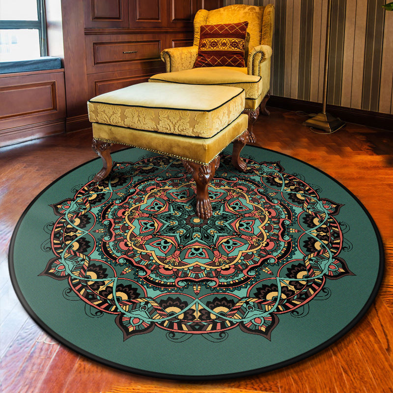 Multi Colored Flower Rug Polypropylene Moroccan Carpet Anti-Slip Backing Washable Stain Resistant Rug for Bedroom