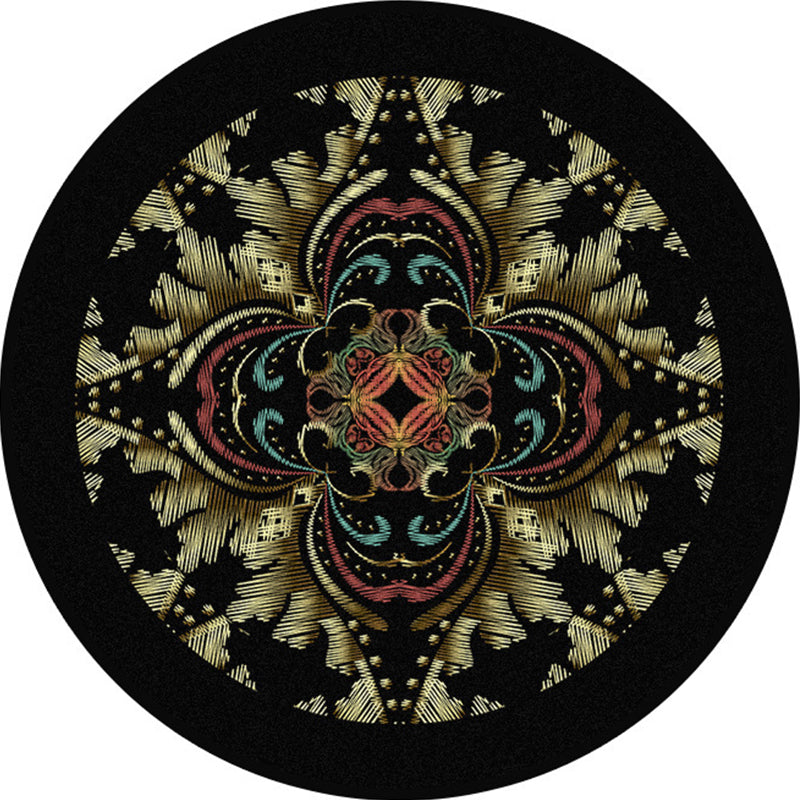 Multi Colored Flower Rug Polypropylene Moroccan Carpet Anti-Slip Backing Washable Stain Resistant Rug for Bedroom