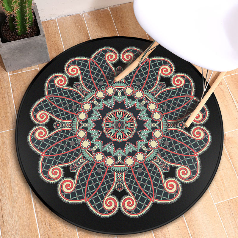 Tapis d'intérieur Mandala Tribal, multicolore, marocain, synthétique, antidérapant, résistant aux taches, adapté aux animaux de compagnie, pour chambre