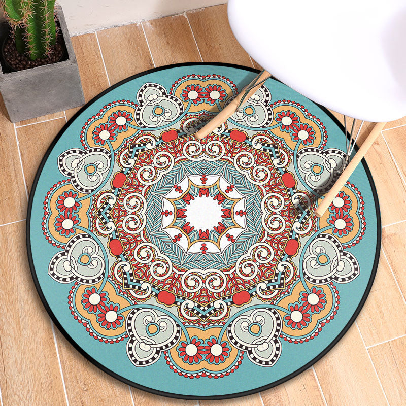 Tapis d'intérieur Mandala Tribal, multicolore, marocain, synthétique, antidérapant, résistant aux taches, adapté aux animaux de compagnie, pour chambre