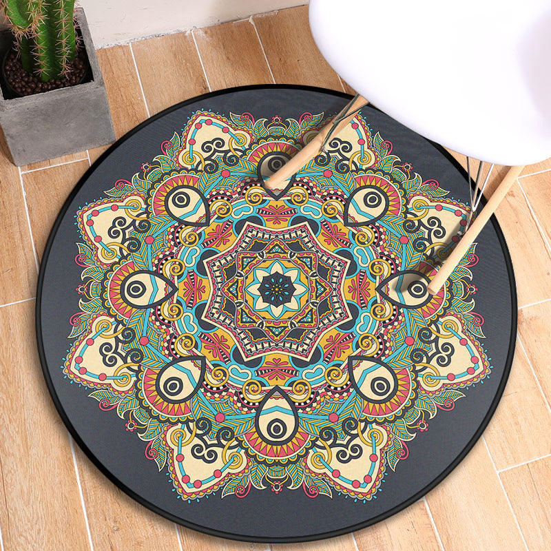 Tapis d'intérieur Mandala Tribal, multicolore, marocain, synthétique, antidérapant, résistant aux taches, adapté aux animaux de compagnie, pour chambre