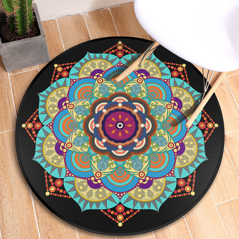 Tapis d'intérieur Mandala Tribal, multicolore, marocain, synthétique, antidérapant, résistant aux taches, adapté aux animaux de compagnie, pour chambre