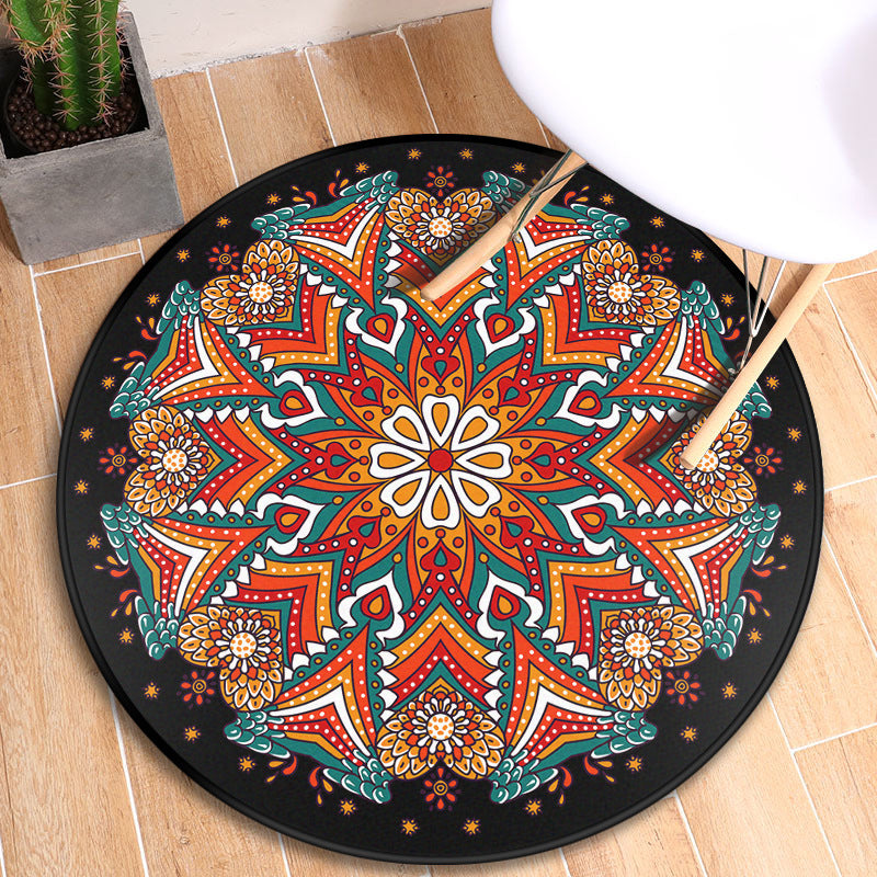Tapis d'intérieur Mandala Tribal, multicolore, marocain, synthétique, antidérapant, résistant aux taches, adapté aux animaux de compagnie, pour chambre
