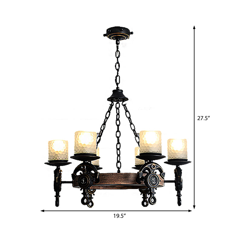 Roue de verre en verre texturé givré suspension du corridor de corridor de corridor à 6 légers