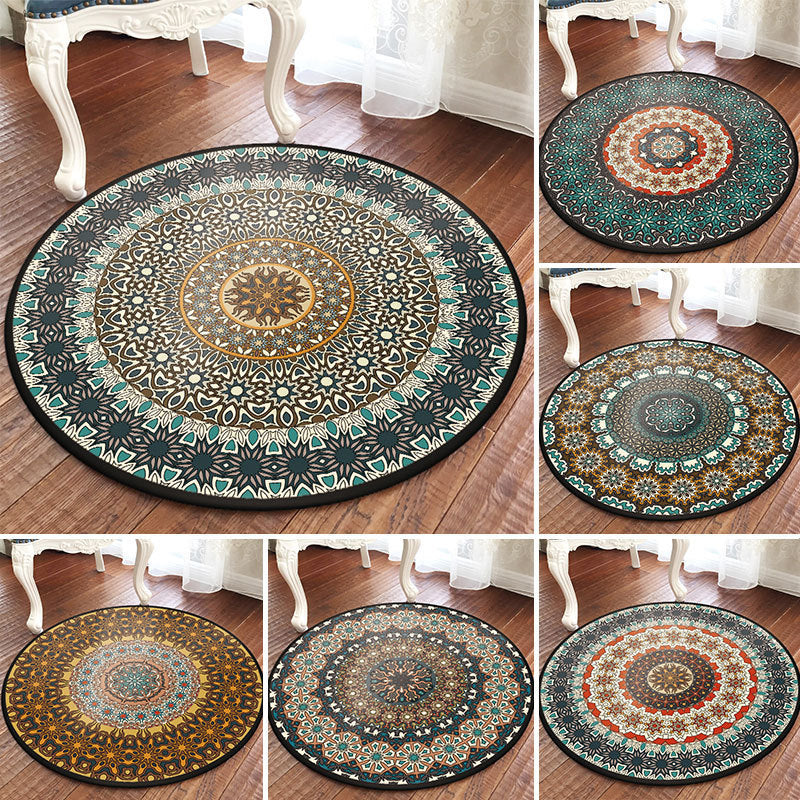 Traditional Multi Color Moroccan Rug Polypropylene Mandala Area Carpet Anti-Slip Machine Washable Stain Resistant Rug for Rome
