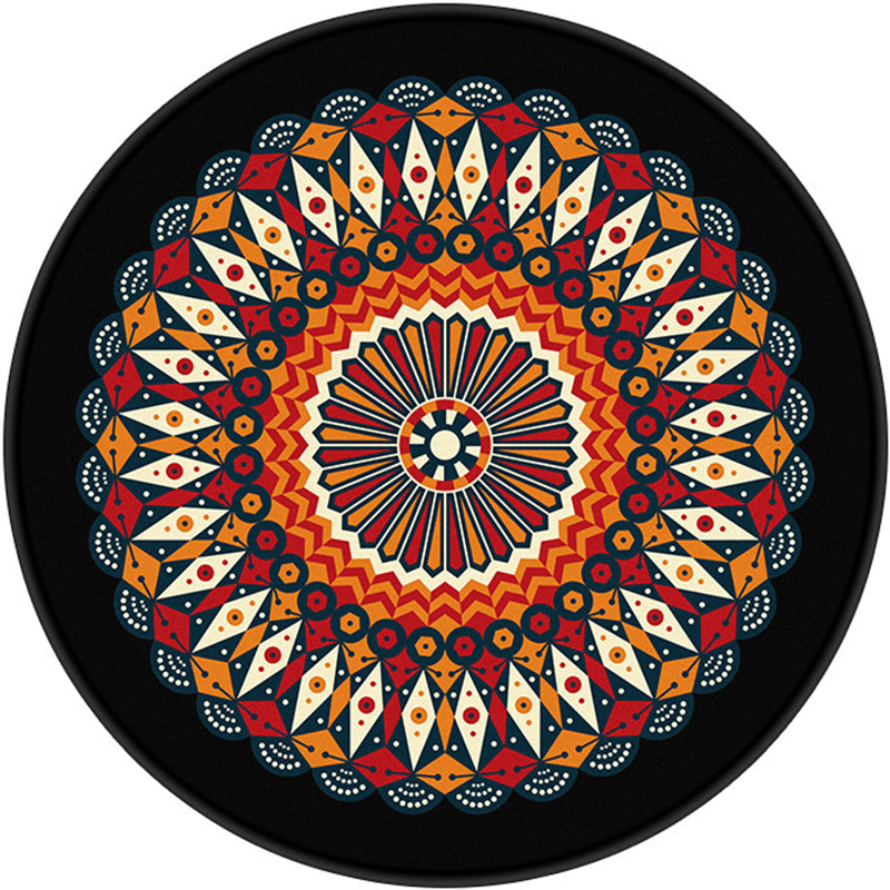 Dekorativer Kaleidoskop-Teppich, mehrfarbig, türkischer Teppich, Polyester, waschbar, schmutzabweisend, rutschfeste Rückseite, Teppich für Wohnzimmer