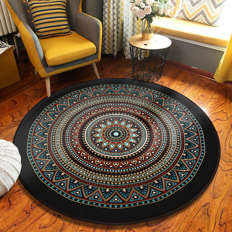 Dekorativer Kaleidoskop-Teppich, mehrfarbig, türkischer Teppich, Polyester, waschbar, schmutzabweisend, rutschfeste Rückseite, Teppich für Wohnzimmer